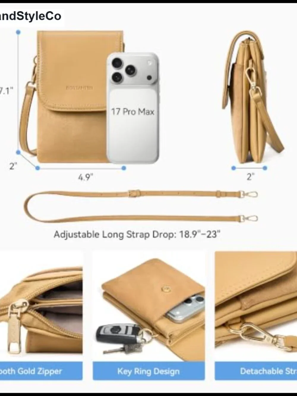 Small Crossbody Bag for Women RFID Phone Purse Vegan Leather Faux Suede